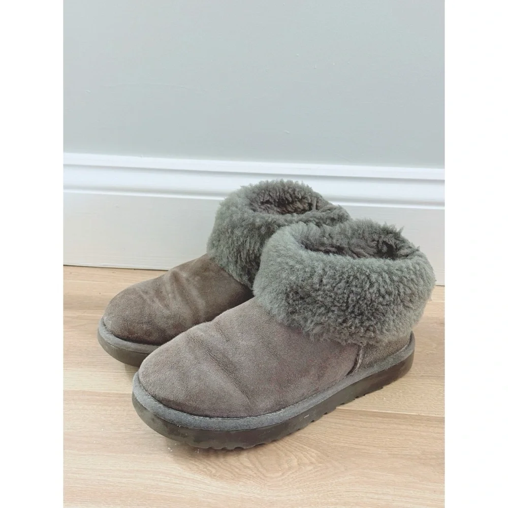 Ugg Mini Fluff Boots in Gray
